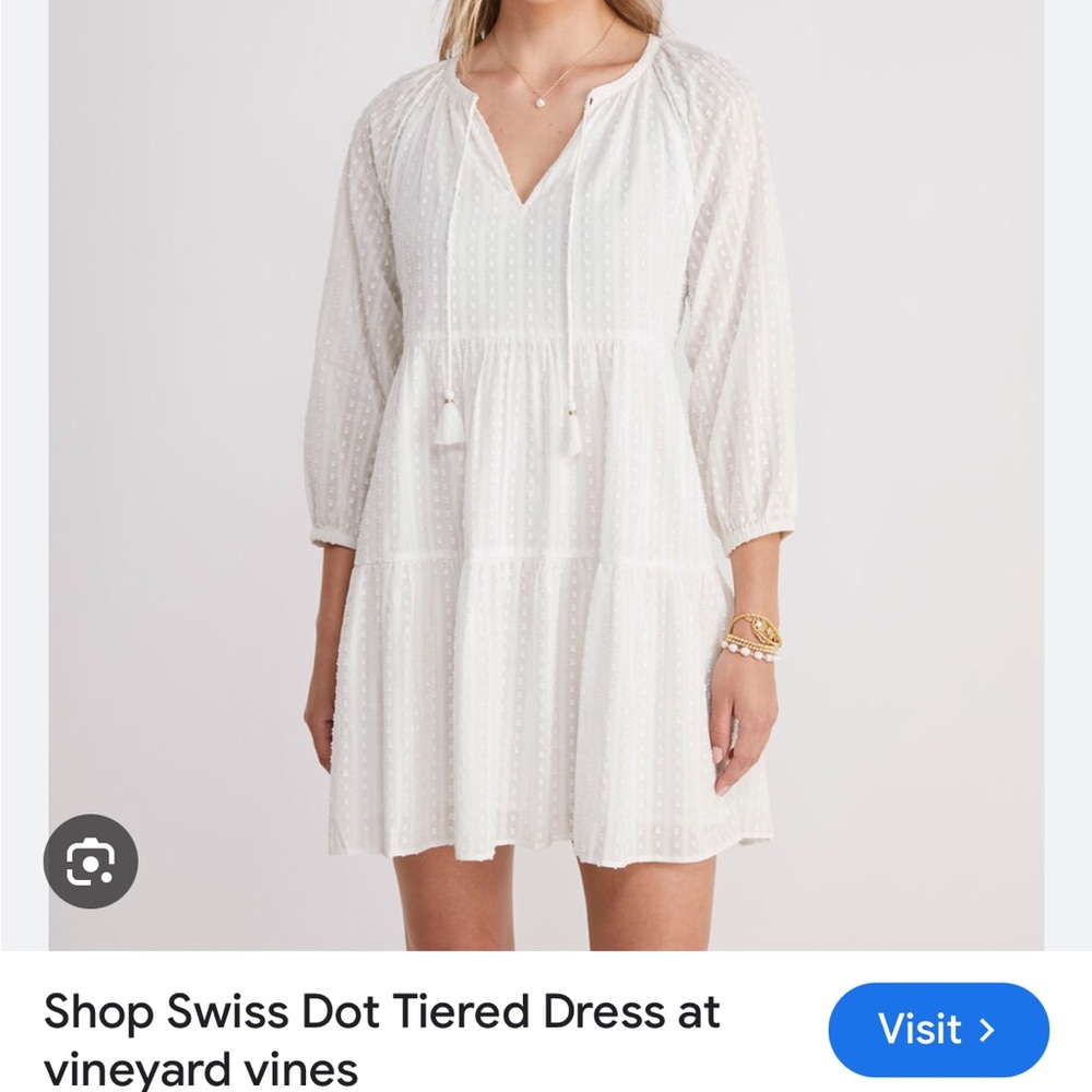 Vineyard Vines Swiss Dot Tiered Dress Size XL